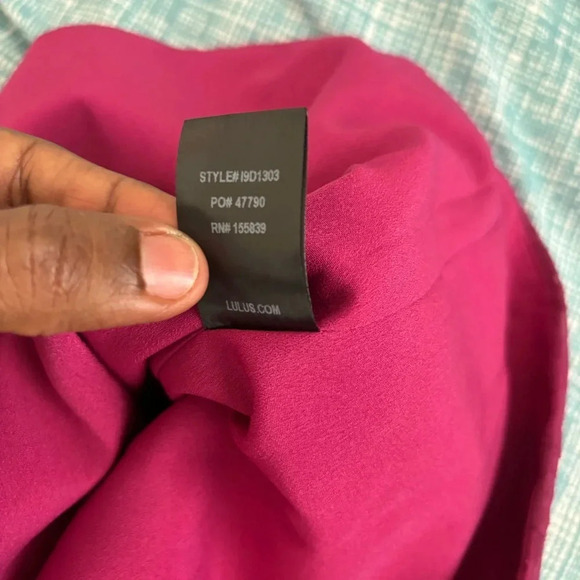 lulu’s Emogene Magenta Burnout Floral Print One-Shoulder Pink Mini Dress xL - Picture 10 of 12